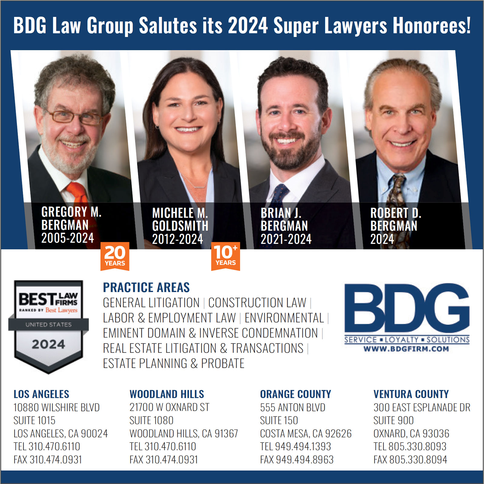 BDG Law Group Salutes its 2024 Super Lawyer Honorees!