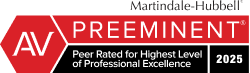 Martindale-Hubbell | AV Preeminent - Peer Rated for Highest Level of Professional Excellence | 2025